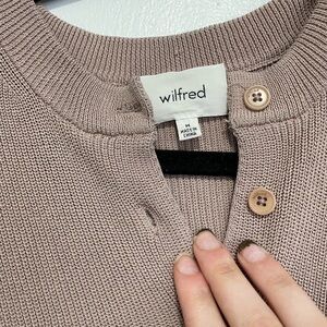 Wilfred  Crew Neck Sweater Classic Knit sweater dress pleated muave